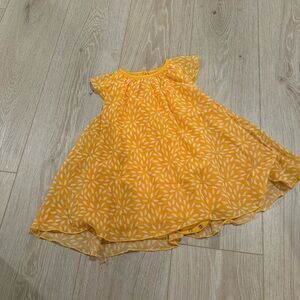 Orange Floral Kids Dress, Girls 24mo